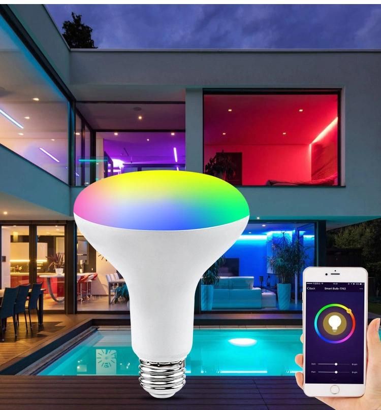 Multiple RGB Colors Dimmable 9W Br30 Smart Bulb for Bars