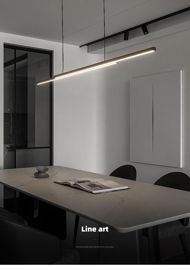 2022 Modern Long Word Bar Office Dining Table Cafe Lighting Kitchen Island Black Pendant Light