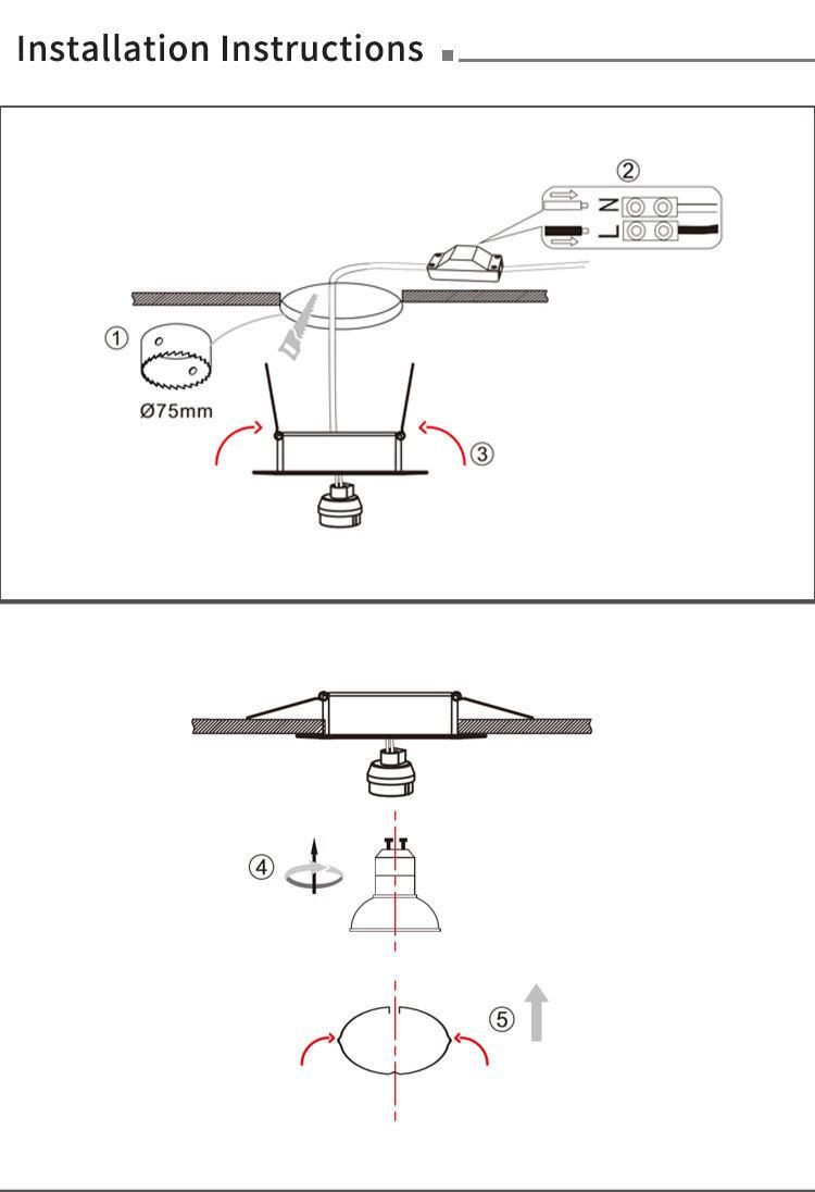 Down Lighting Manufacturers LED Ceiling Light Recessed Ceiling Downlight MR16 Die-Cast Aluminum GU10 LED Spotlight