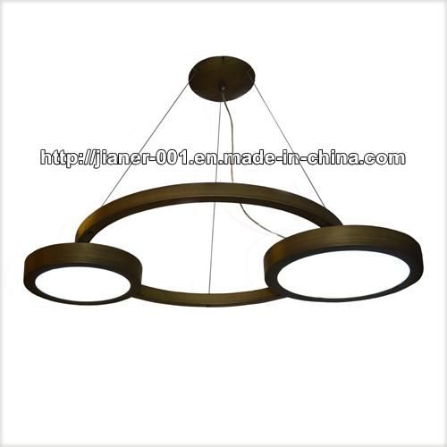 Modern Round Kitchen LED Hanging Pendant Light for Hotel Restaurant in Bronze Finished