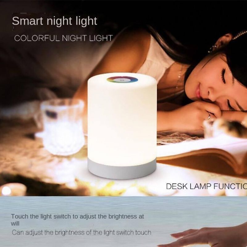 LED Touch Control Induction Dimmer Lamp Smart Dimmable RGB Color Change Rechargeable Bedside Night Light
