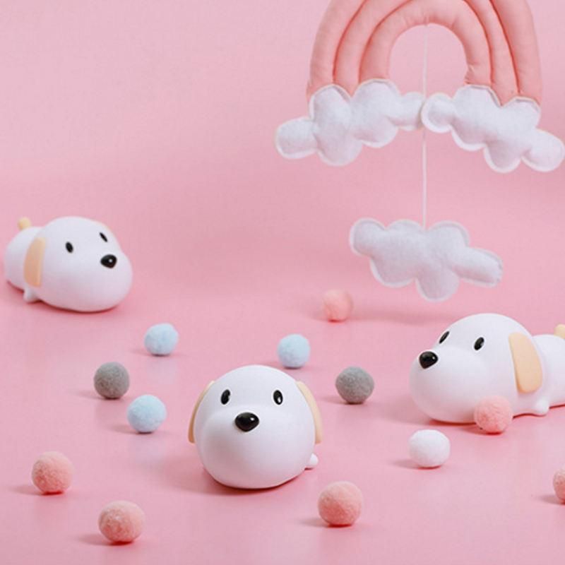 Dropshipping Bedside Silicone Small Dog Silicone LED Night Light Timing for Kids USB Rechargeable Table Lamp Bedroom Light