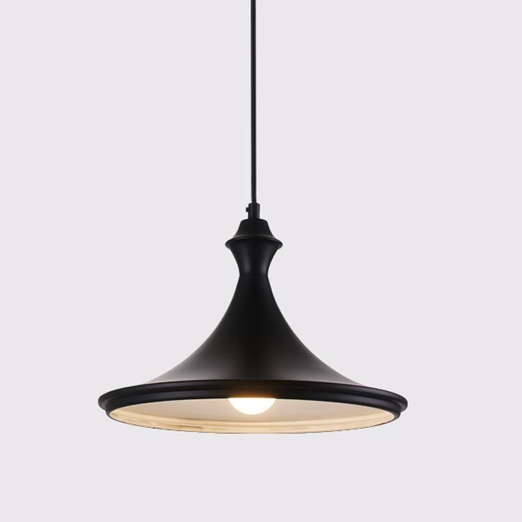 E27 Antique Brass and Wood Drop Pendant Lamp