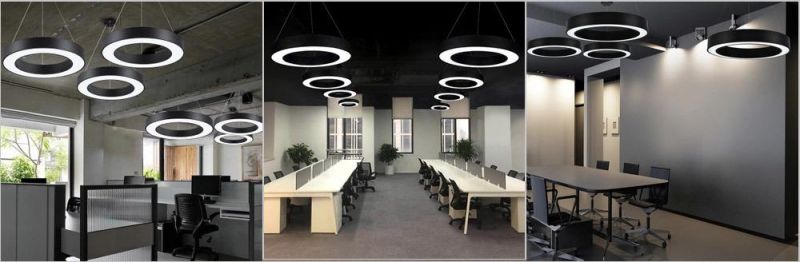 Suspending Round Shape Pendant LED Lighting with Black/White Shell Colors