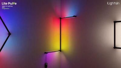 Ilightsin 15W DIY RGBW Dimming Timing Night Flame Living Room PC Lighting LED Wall Lamp