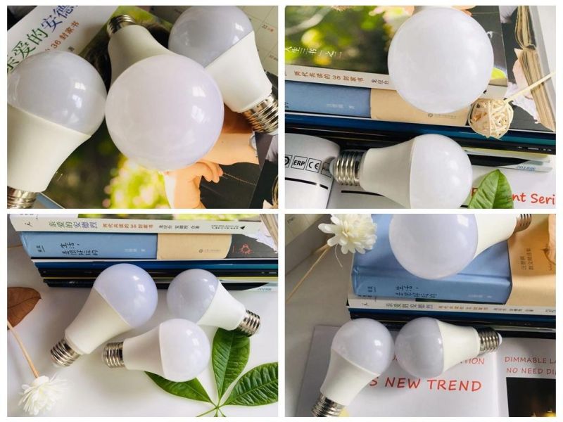 China Factory A55 6W Lamp 2835SMD E27 Plastic Aluminum LED Light Bulb