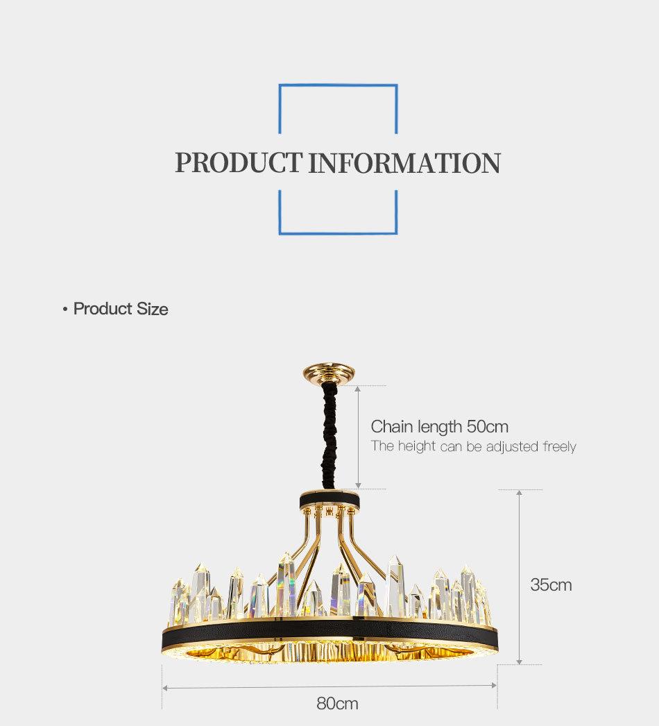 2021 Jiangmen Factory New Design Large Decorative Gold Crystal Chandelier Light