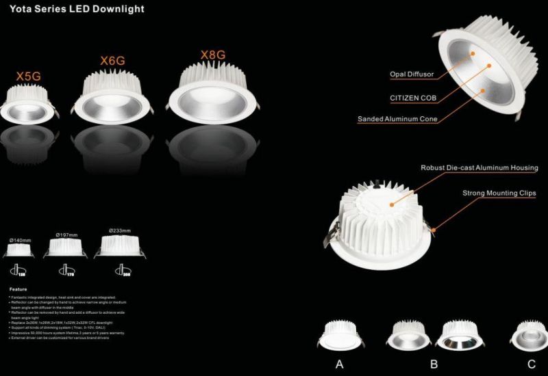 Dali Triac 1-10V Dimming LED Frosted Downlight LED Ceiling Light LED Spot Light LED Light LED Down Light
