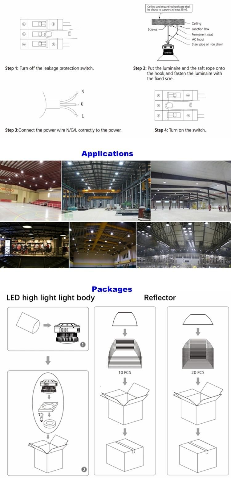 Warehouse Office Showroom 100W 150W 200W LED Industrial Lamp