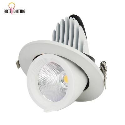 Dimmable Ceiling Light Round Recessed LED Down Light Indoor Aluminum 7W 15W 18W 30W COB LED Downlight with LED Dimming Controller