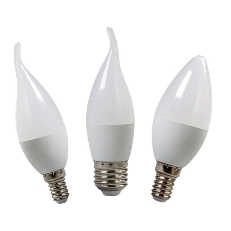 E14 E27 C37 3W 5W LED Candle Light SMD2835 Cool/Warm White Bulb with Tail Wholesale CE&RoHS