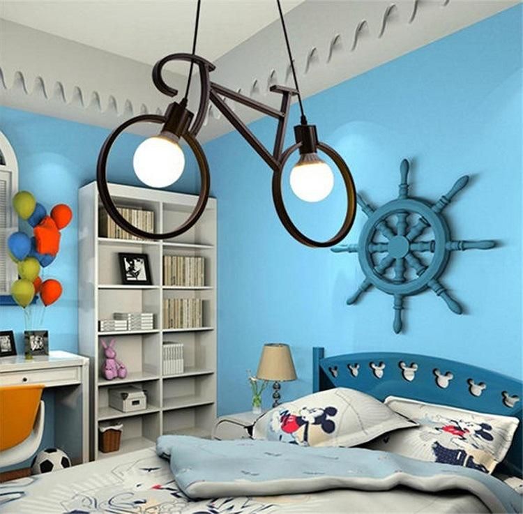 Chandelier Iron Craft Bike Pendant Lamp Restaurant Ceiling Lamp E27 Industrial Style Decorative Lighting Height Adjustable