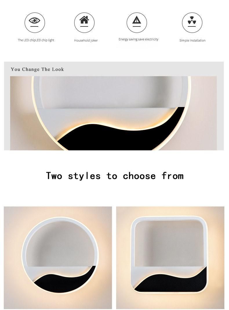 LED Wall Light Nordic Postmodern Minimalist Wall Light Round Background Wall Light