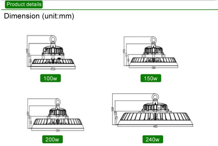 LED Low Bay Light 100W UFO LED High Bay Light