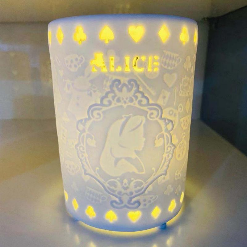 Unique Home Decor Ceramic Lamp Bedroom Alice in Wonderland Disney Lamp