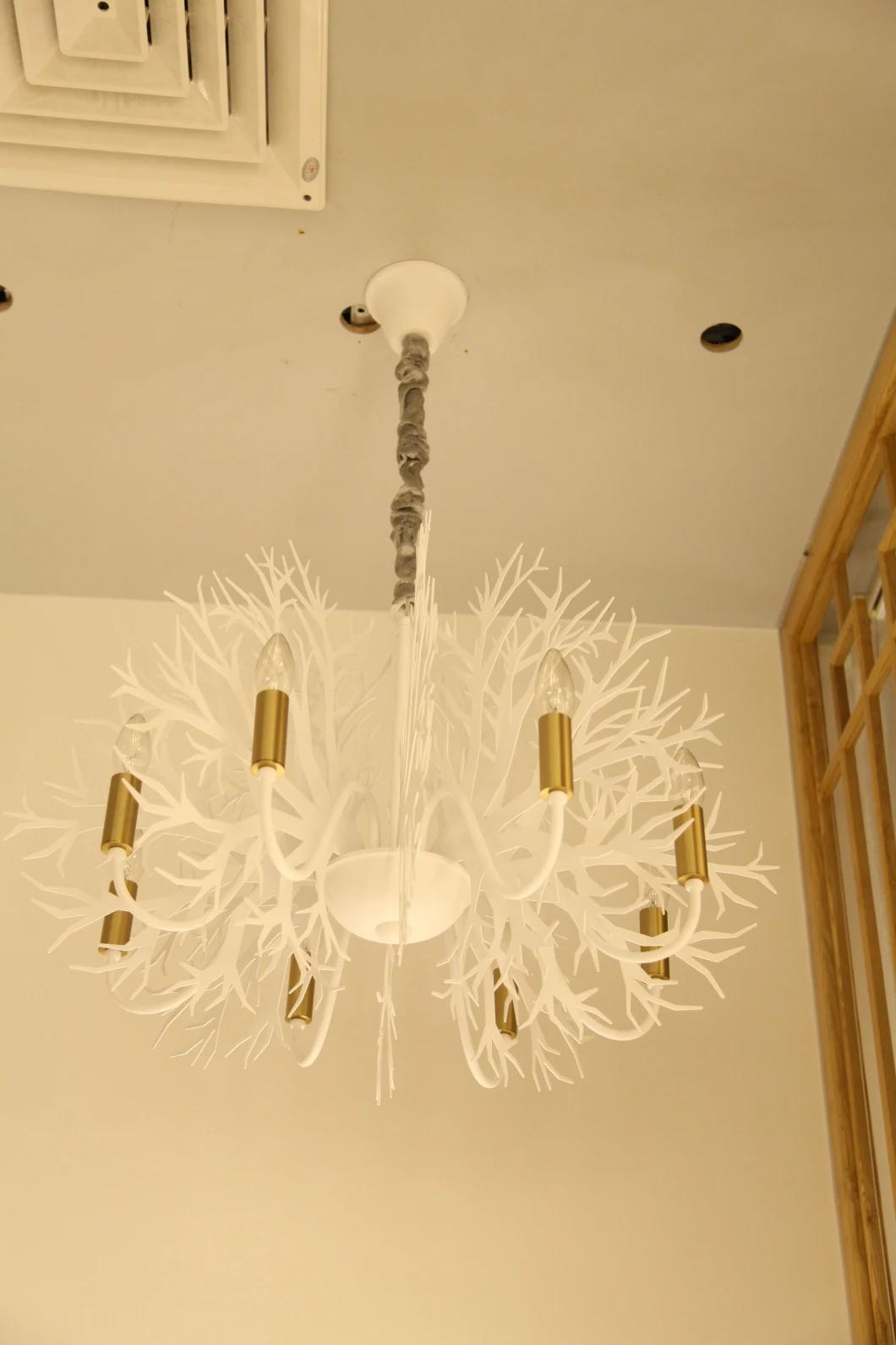 Masivel White Modern Chandelier for Bedroom Kitchen Living Room
