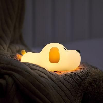 Dropshipping Bedside Silicone Small Dog Silicone LED Night Light Timing for Kids USB Rechargeable Table Lamp Bedroom Light