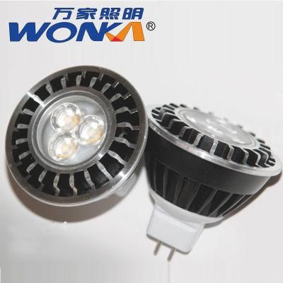 Quickly Heat Dissipation Aluminum Black Housing MR16 LED Spot Light Lamp