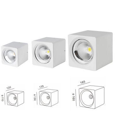 Unique Square LED Downlight Lamp CRI90 Shopping Mall Lighting 20W 30W 40W Dimmable Down Light