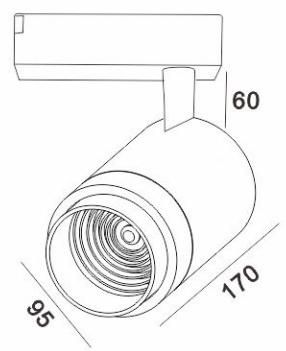Beam Angle Adjustable High Quality Matt White LED Ceiling Light Aluminum Track Light 30W