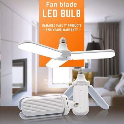 E27 220V Industrial Adjustable Foldable Ceiling Fan Blade Light