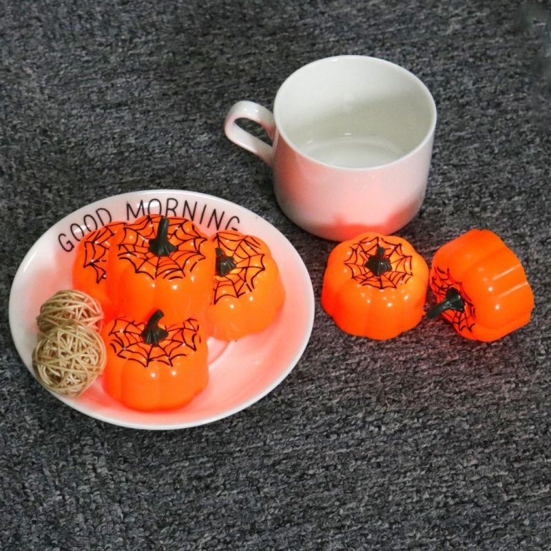 12PCS Pumpkin Flameless LED Flickering Battery Operated Tea Light Candles