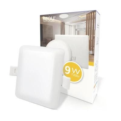 Low Price Ce OEM ODM Plastic Dimmable Frameless Square 9W Adjustable CCT Standard Sizes Panel LED Light with Remote Control