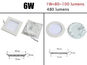 LED Ceiling Lamp10xx 4&quot; 6 Watt LED Downlight Panel Light, AC85-265V