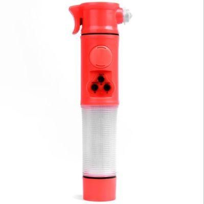 Six-in-One Tool Emergency Flashlight Rope Cutter Safety Hammer Alarm Fire Service Warning Flashlight