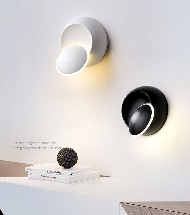 Simple LED Wall Lamp Creative Rotating Nordic Wall Lamp Creative Bedroom Bedside Lamp