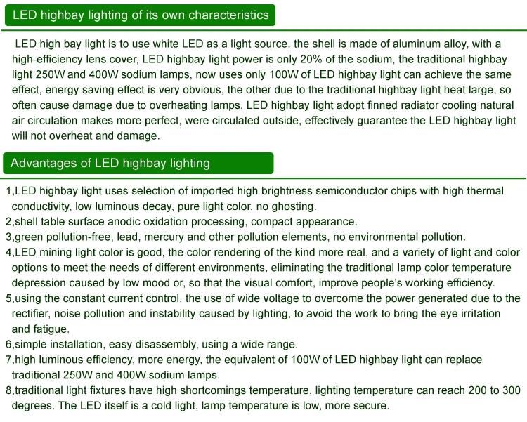 LED Low Bay Light 100W UFO LED High Bay Light