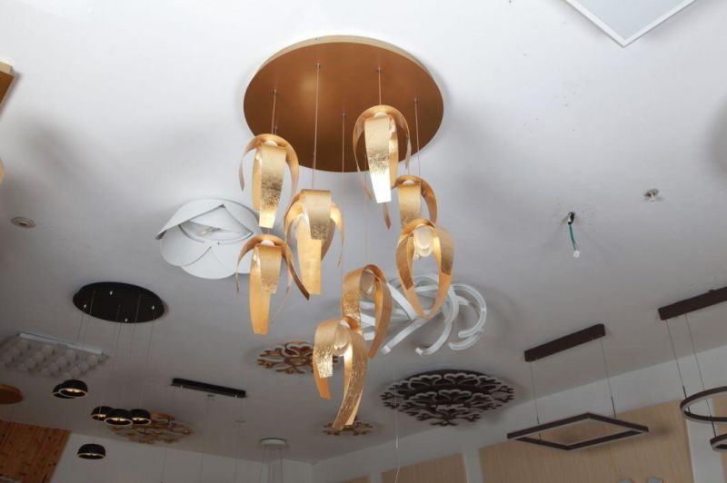 Masivel Rolled Gold Design Modern Chandelier for Hotel Lobby