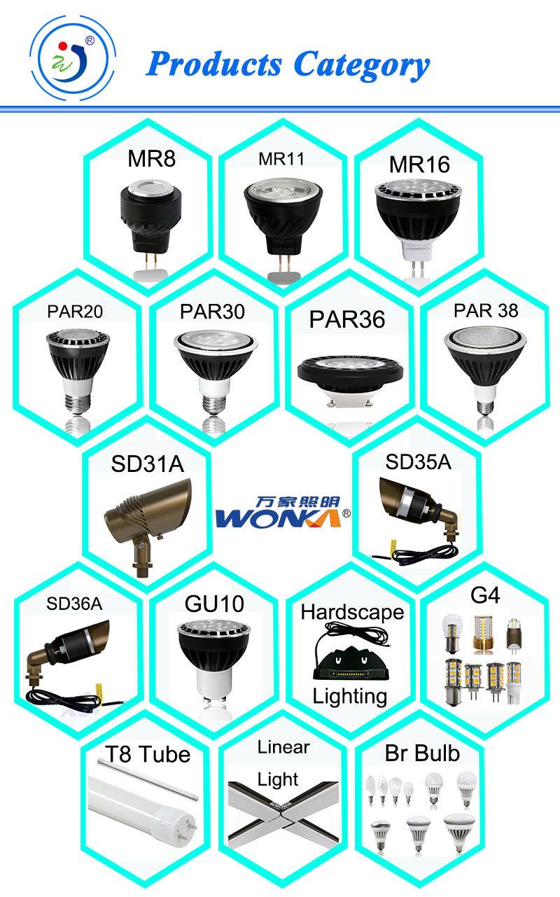 More Than 50000 Hours Using-Life 3000K CCT 2.5W Mr8 LED Spotlight