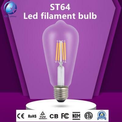 Dimmable Vintage Edison LED Bulb 4W 8W 12W St64 Filament Light LED