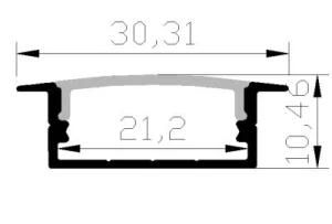 U Shaped Aluminum The Size Is 30mm*10mm