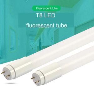 Factory Made Full Glass LED T8 Tubes Light 2FT 60cm 4FT 10W 18W 800-1000lm 6500K LED Tube Fluorescent Light