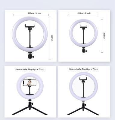 Selfie Ring Light Photography LED Rim of Lamp with Mobile Holder Support Tripod Stand Ringlight for Live Video Streaming