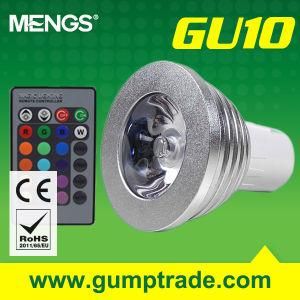 Mengs&reg; Gu5.3 3W RGB Dimmable LED Bulb with CE RoHS SMD, 2 Years&prime; Warranty, 16 Colour, IR Remote Control (110150001)