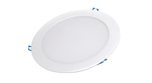 Round Slim Panel Light Silver Recessed LED Downlight 8 Inch 16W 5000K