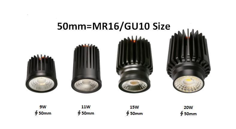 20W Aluminum Anti Glare Recessed MR16 GU10 Downlight COB Downlights Module X20L