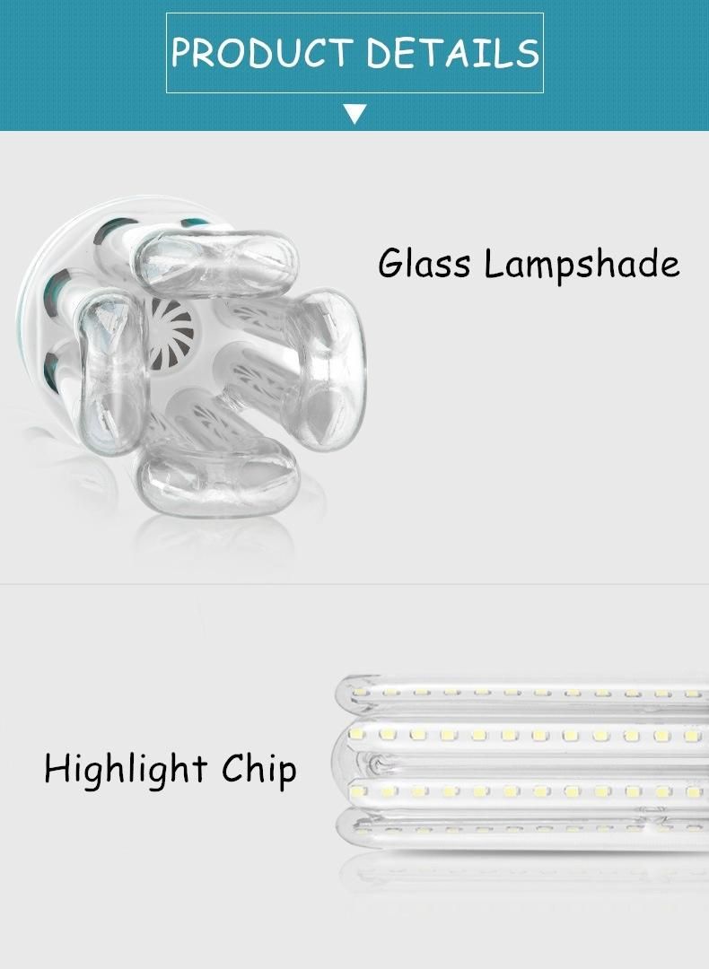 50W E27 5u Highlight Clear Milky Glass U Shape LED Energy Saving Lamp