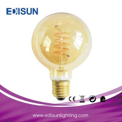 G125 Clear&Amber Dimmable LED Soft Filament Bulb
