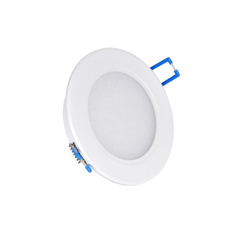 Round Slim Panel Lighting Silver Recessed LED Downlight 10W/12W 5 Inch 3000K Warm White