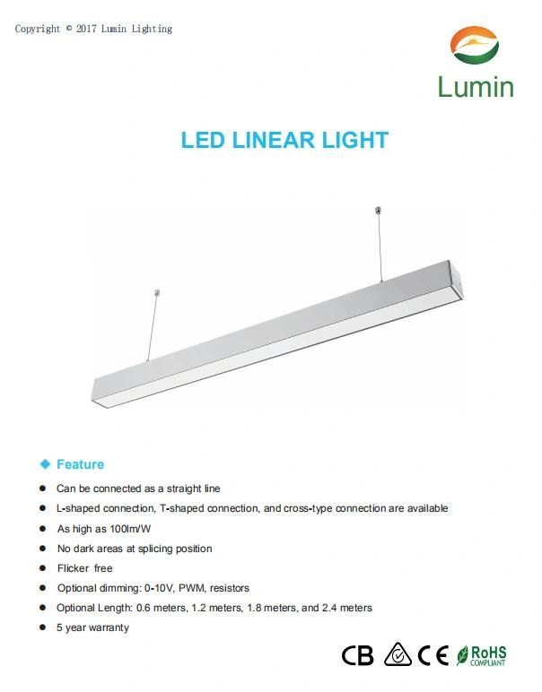 China 40W LED Linear Light Suspended Lighting
