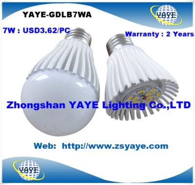 Yaye CE/RoHS Top Sell Competitive Price High Quality 7W E27 LED Bulbs / 7W LED Bulb Lightwith USD3.62/PC