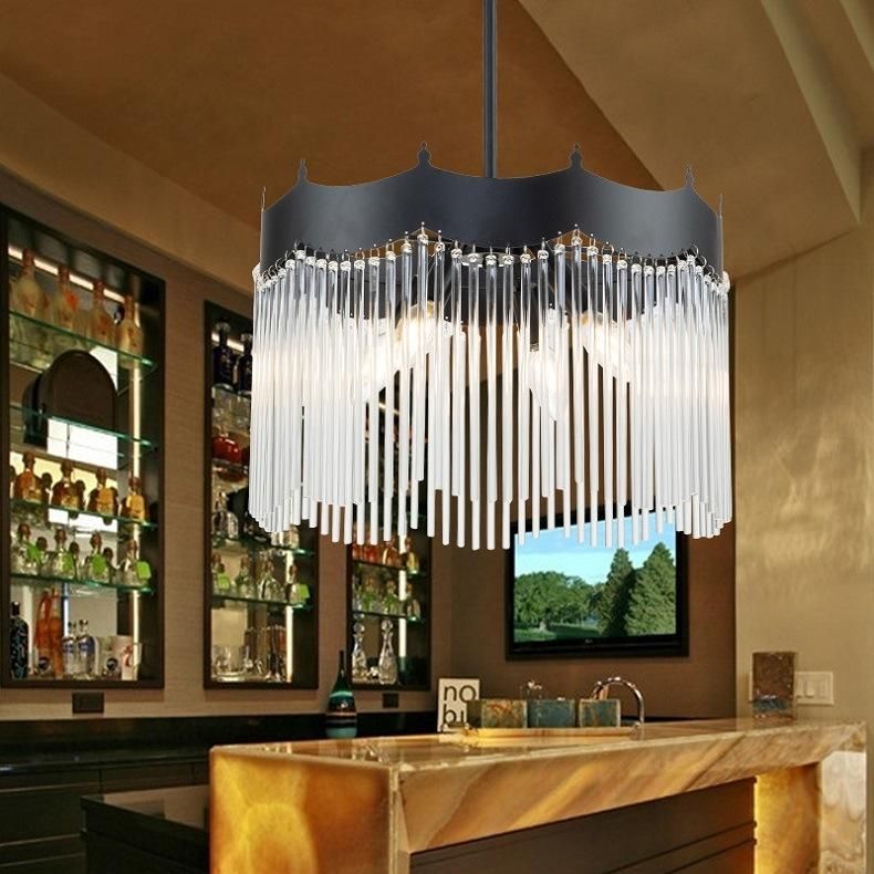 Luxury Crystal Chandelier Living Room Post-Modern Simple Atmosphere Dining Room Glass Rod Room Art Bedroom Nordic Lamps