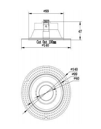 Popular Ceiling Spotlight Frame Recessed Frame IP20 Trimless Mounting Ring