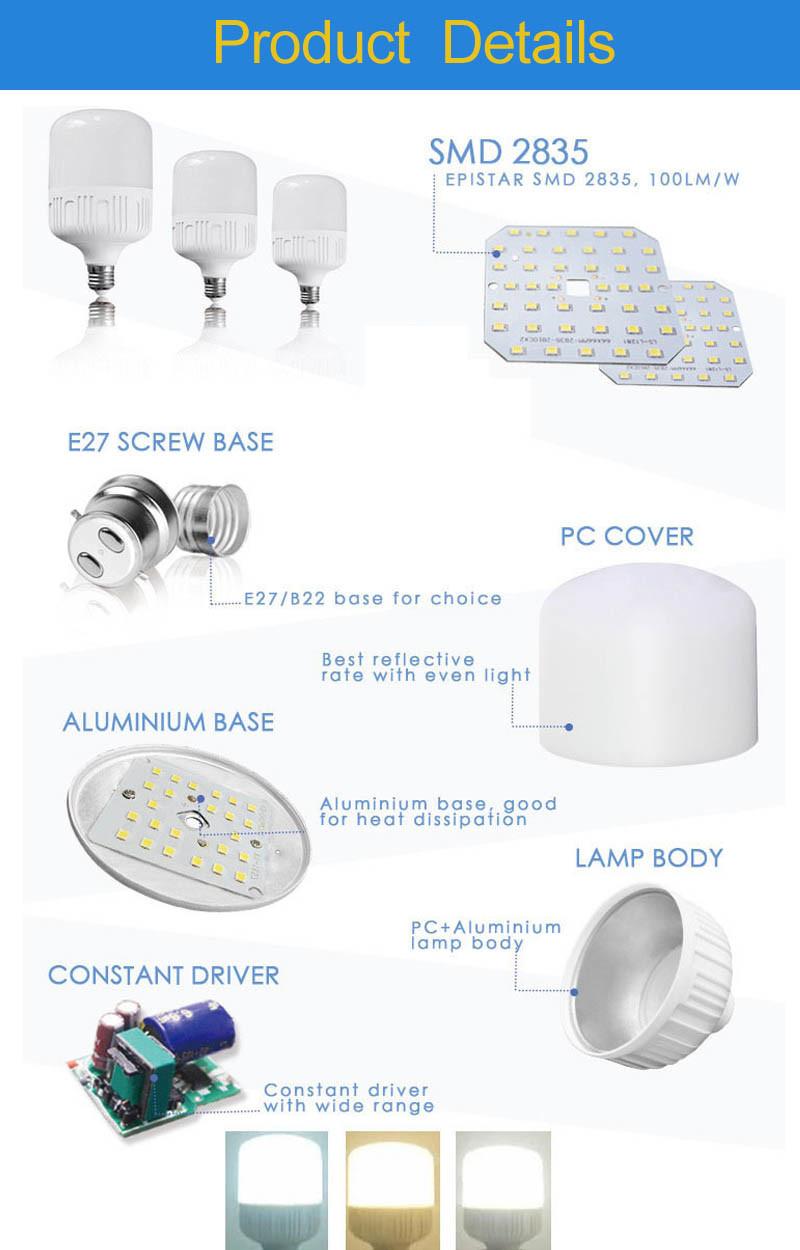 China Factory Global T Corn Light Rechargeable Emergency 7W 9W 12W 18W 20W 30W 40W 50W 60W 100W LED GU10 E27 B22 Solar Spot Lamp Lighting Dimmable LED Bulb