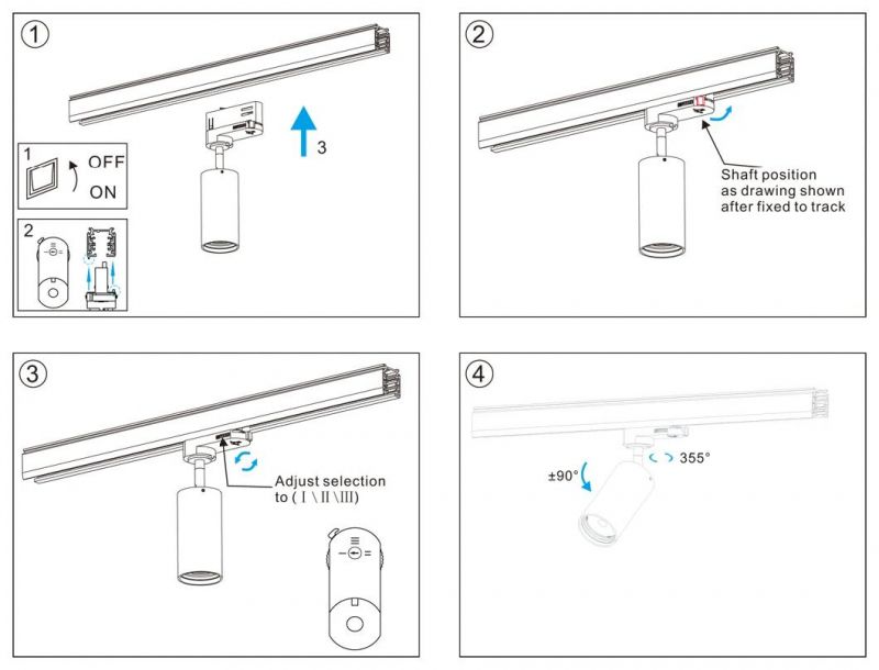 New Design Commercial Adjustable 3 Phase 10W 15W 25W Track System COB LED Track Light