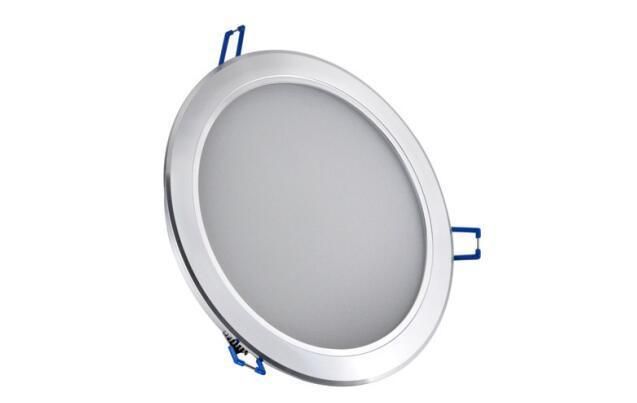 Round Slim Panel Light Silver Recessed LED Downlight 8 Inch 16W 5000K